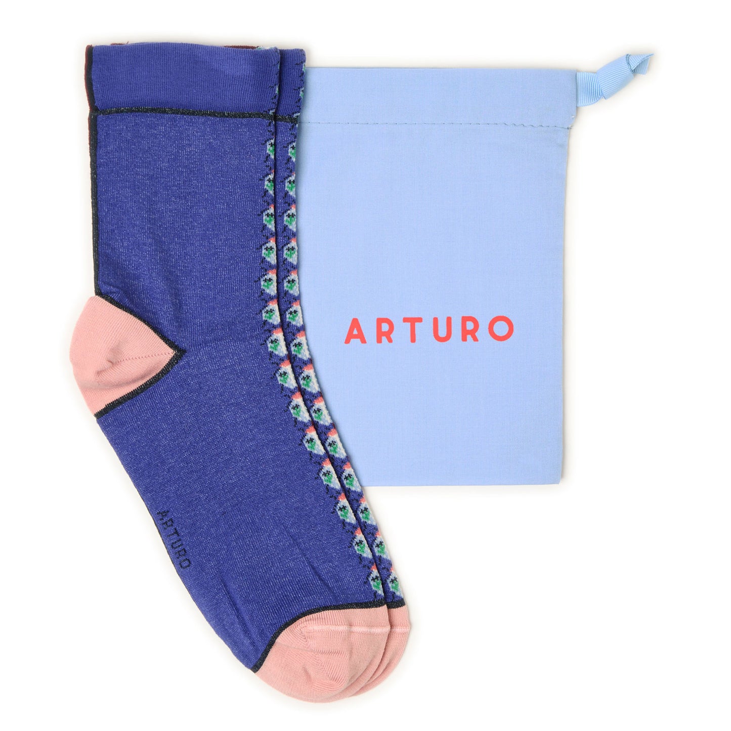 CALZINI ARTURO E LE COCCINELLE - BLUE/BURGUNDY