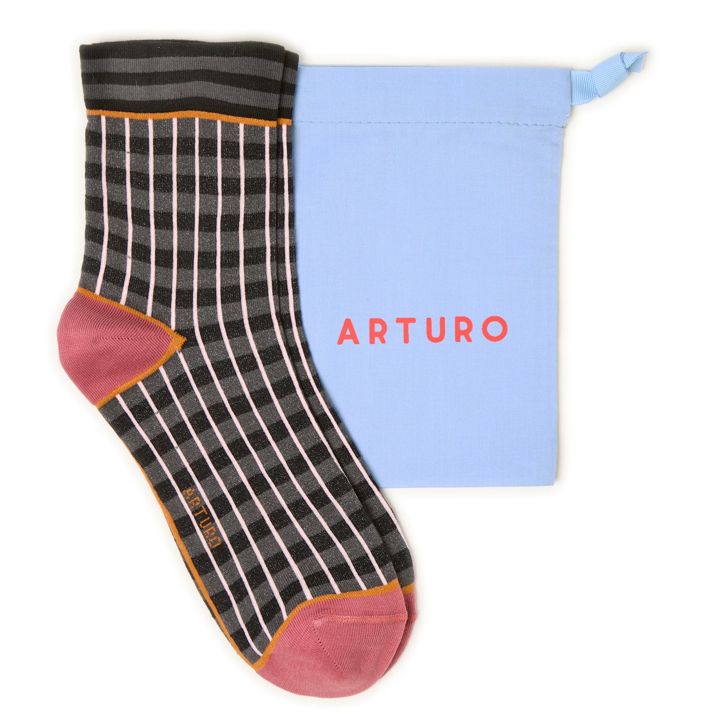 CALZINI ARTURO RIGA DOPPIO - GRIGIO/NERO