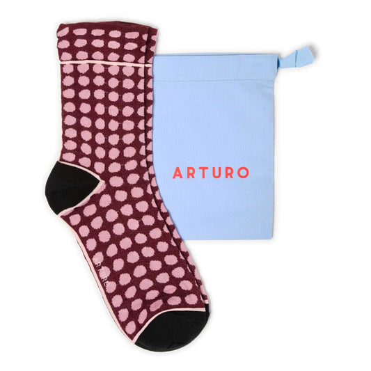 CALZINI ARTURO GIRA IN TONDO WOOL - BURGUNDY