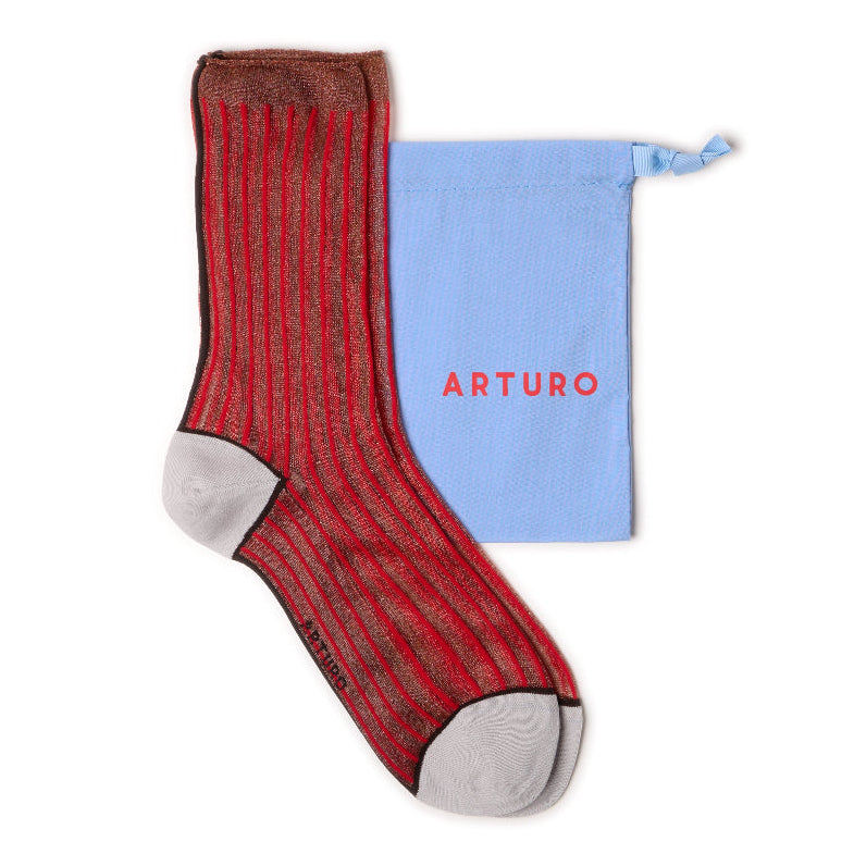 CALZINI ARTURO RIGA DRITTO - ROSSO