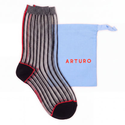 CALZINI ARTURO RIGA DRITTO - GRIGIO