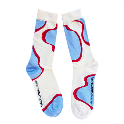 Calze X Edit corte da uomo di Arturo Stories, realizzati per la Fiera del Design Editoriale e D’Autore 2025 di Napoli.