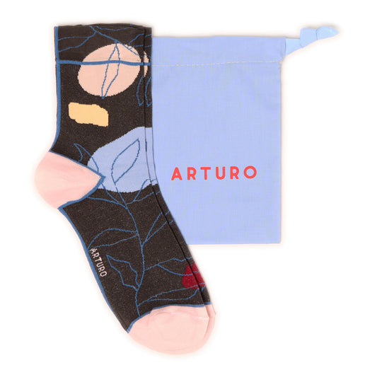 Calzini con fantasia astratta grigio antracite da donna di Arturo Stories.