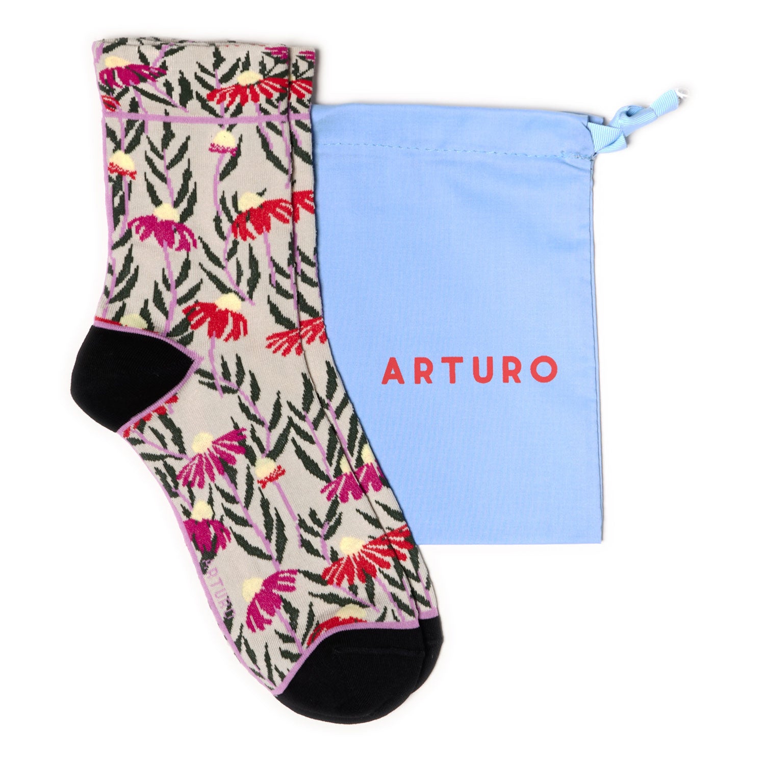 Calzini con margherite grigio perla da donna di Arturo Stories.