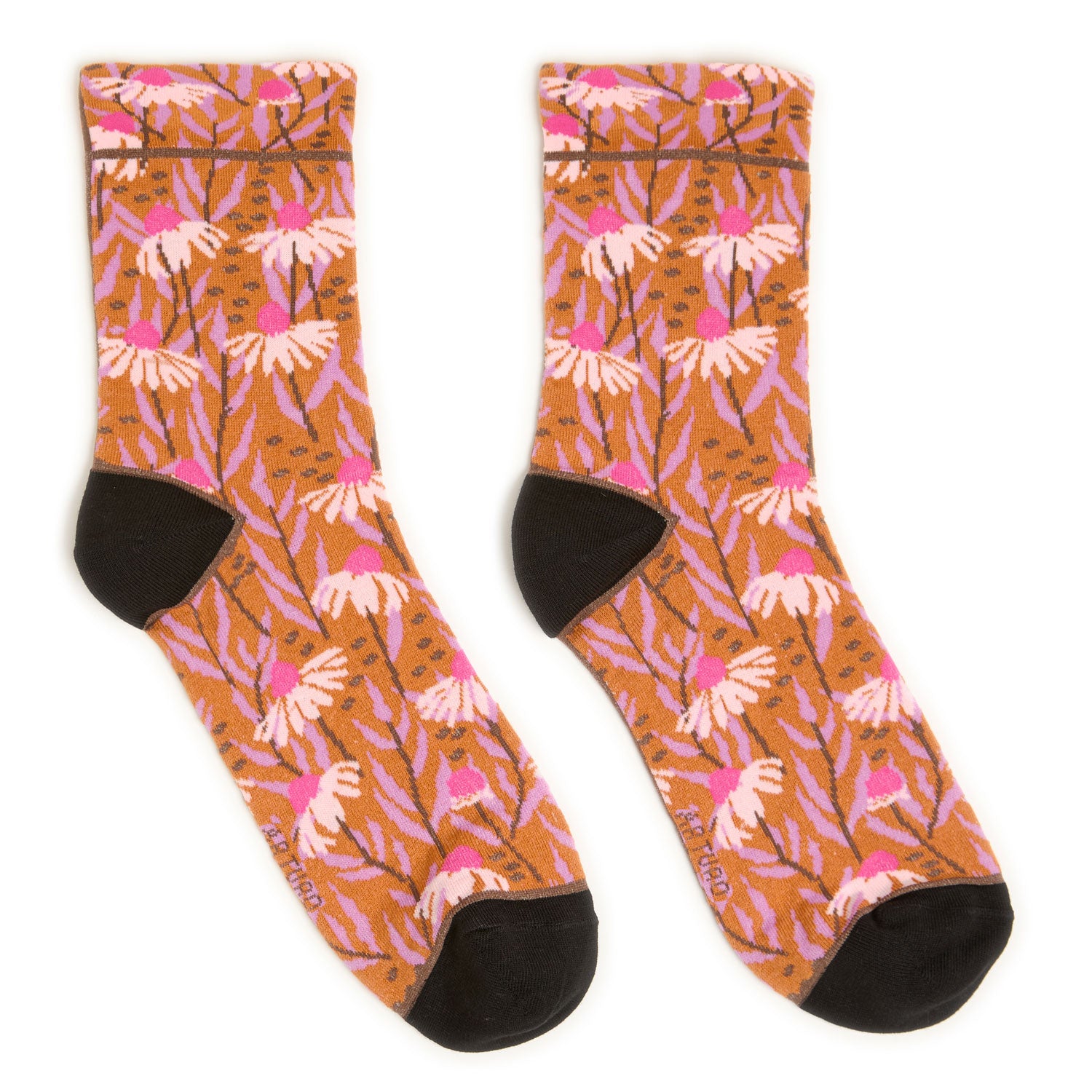 Calzini con margherite giallo senape da donna di Arturo Stories.