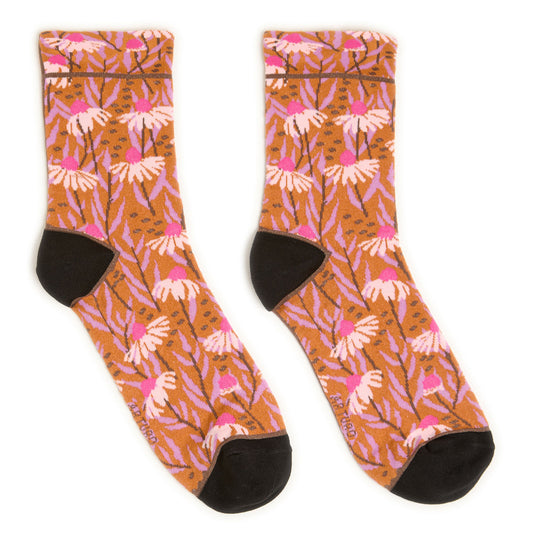 Calzini con margherite giallo senape da donna di Arturo Stories.