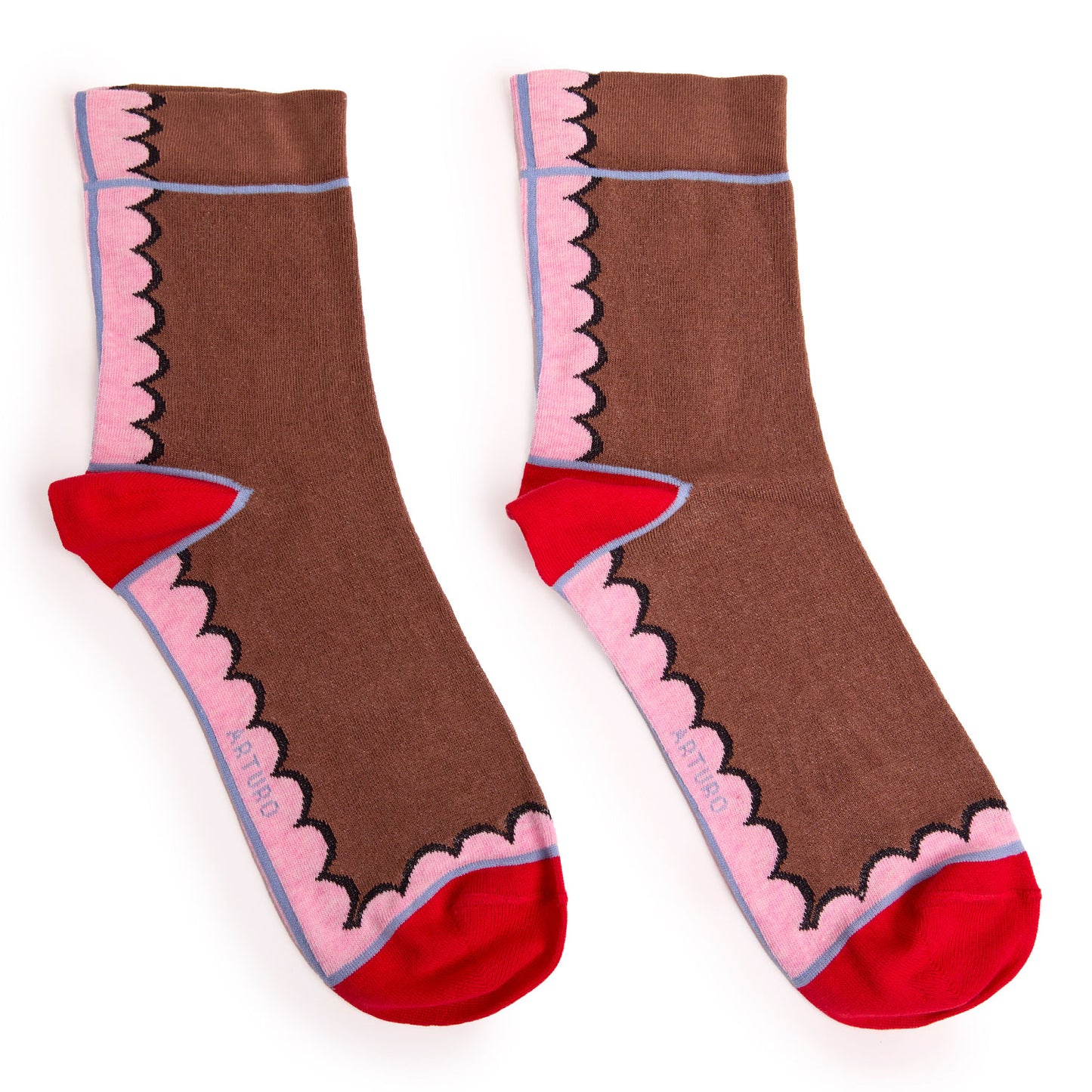 Calzini smerlati cacao da donna di Arturo Stories.