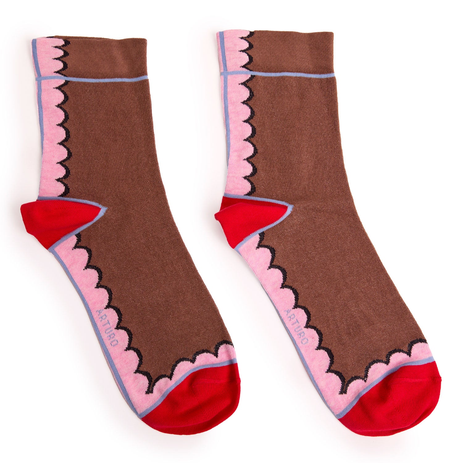 Calzini smerlati cacao da donna di Arturo Stories.