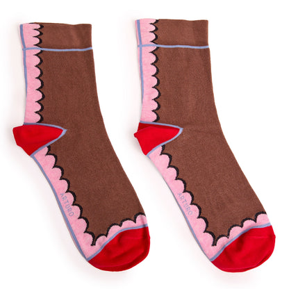 Calzini smerlati cacao da donna di Arturo Stories.