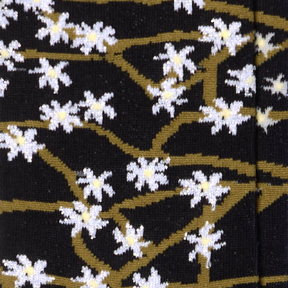 Dettaglio calzini con fantasia floreale da donna nero lurex di Arturo Stories.