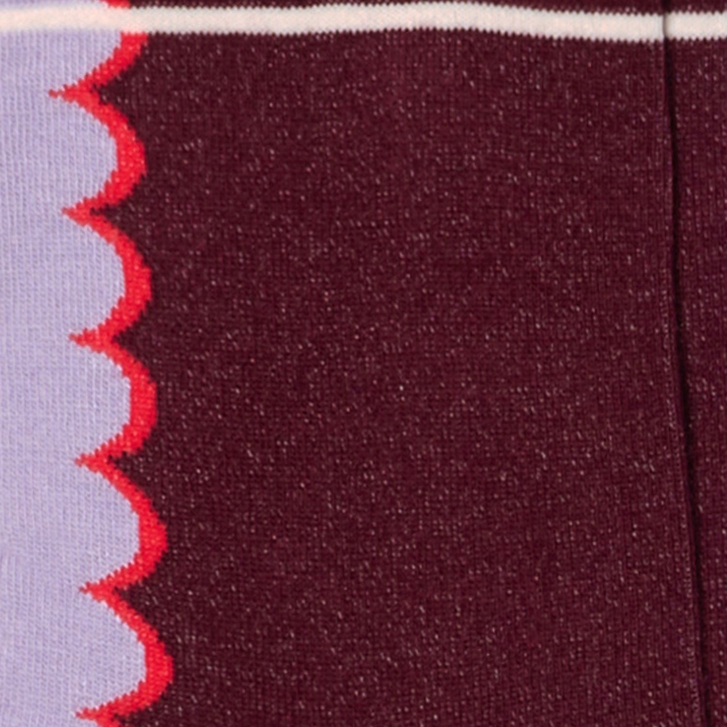 Dettaglio dei calzini smerlati bordeaux da donna di Arturo Stories.