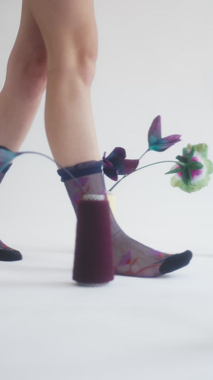 ARTURO RAMPICANTE SHEER SOCKS - MIDNIGHT BLUE